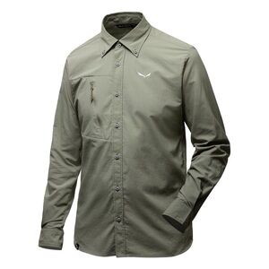 Salewa PUEZ LIGHT DRY M L/S SRT Oil Green Button Down Shirt